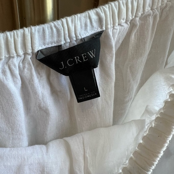 J Crew Linen Midi Dress White Rainbow Stripe | Large - Picture 5 of 10